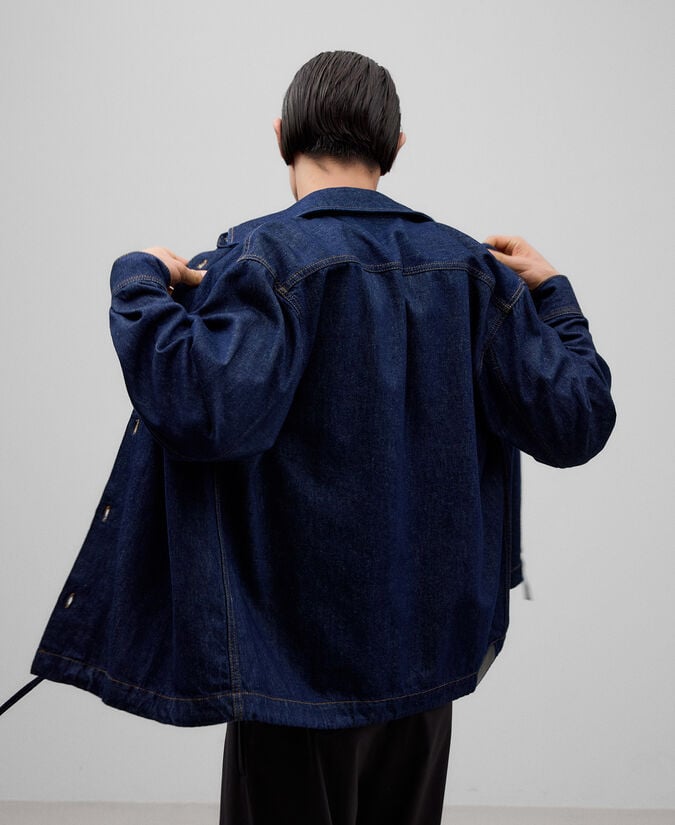 Adolfo Dominguez Sobrecamisa Denim Hombre Azul Marino