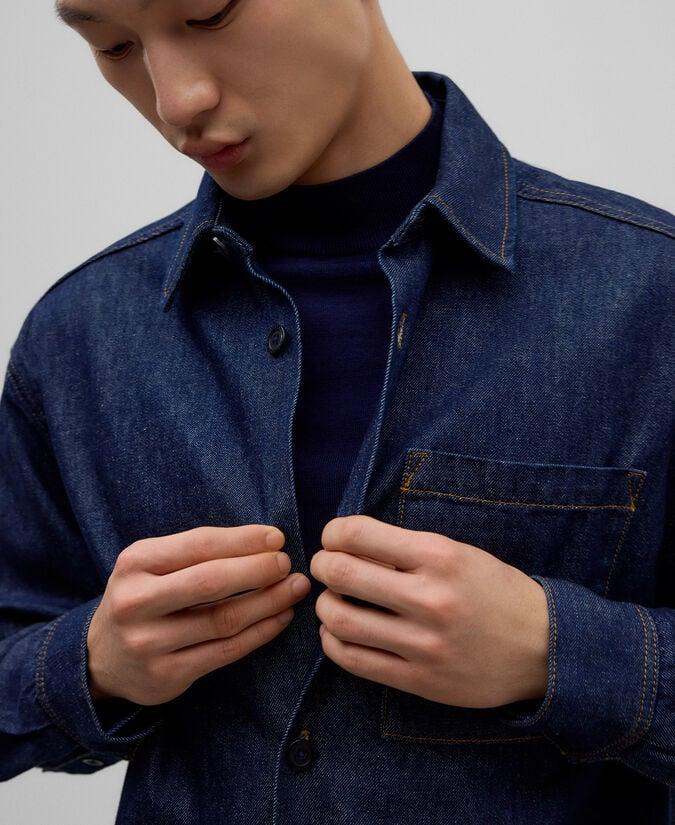 Adolfo Dominguez Sobrecamisa Denim Hombre Azul Marino