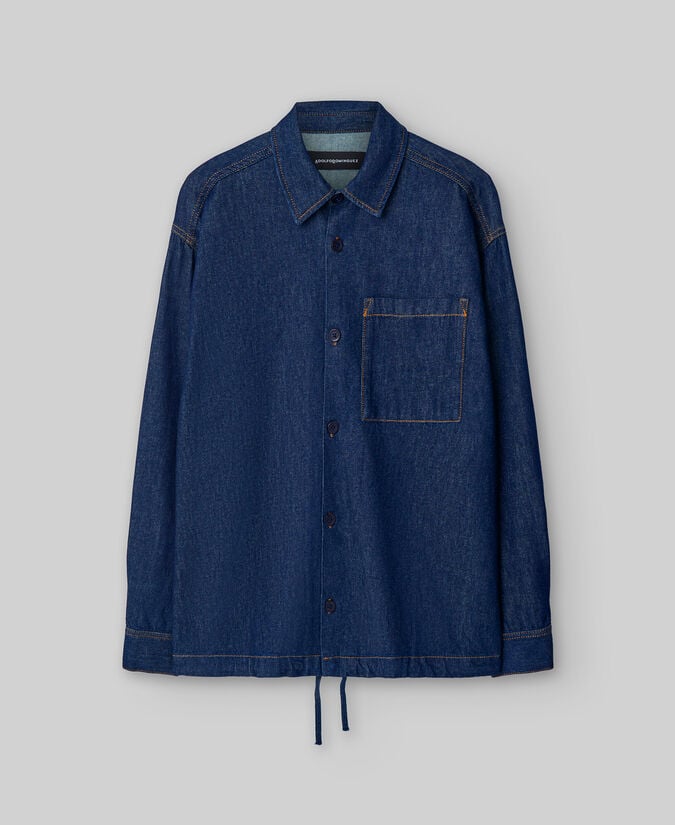 Adolfo Dominguez Sobrecamisa Denim Hombre Azul Marino