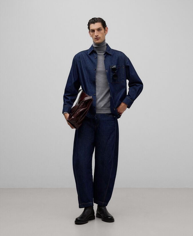 Adolfo dominguez Sobrecamisa denim hombre azul marino