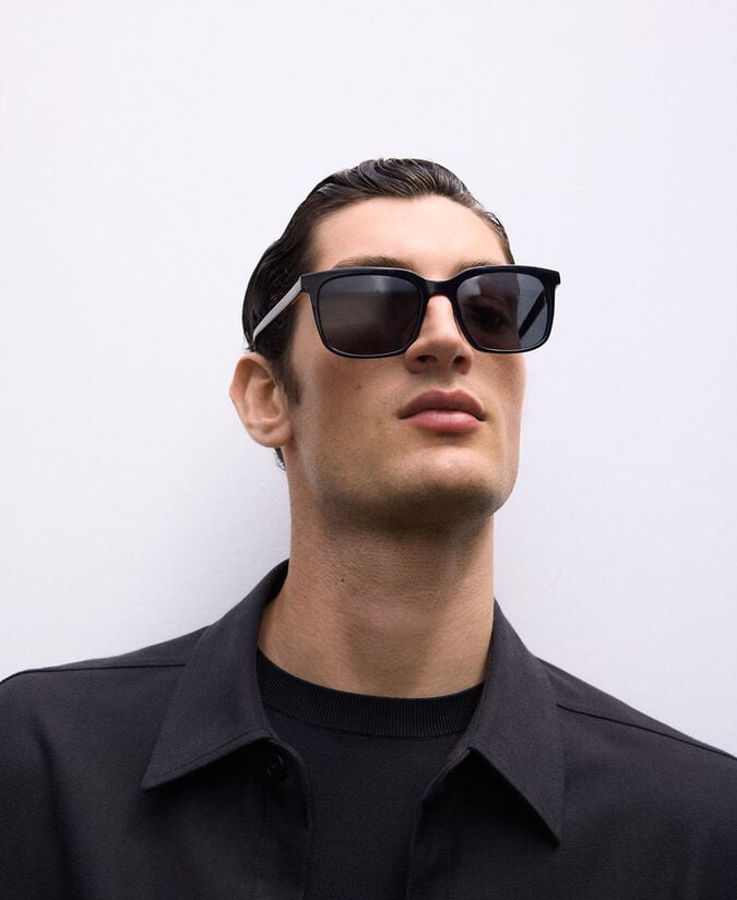 Adolfo Dominguez Sobrecamisa Negra Bolsillos Hombre