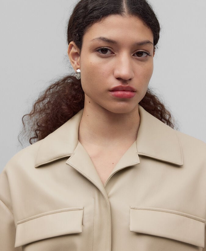 Adolfo Dominguez Sobrecamisa Oversize Piel No Piel Mujer