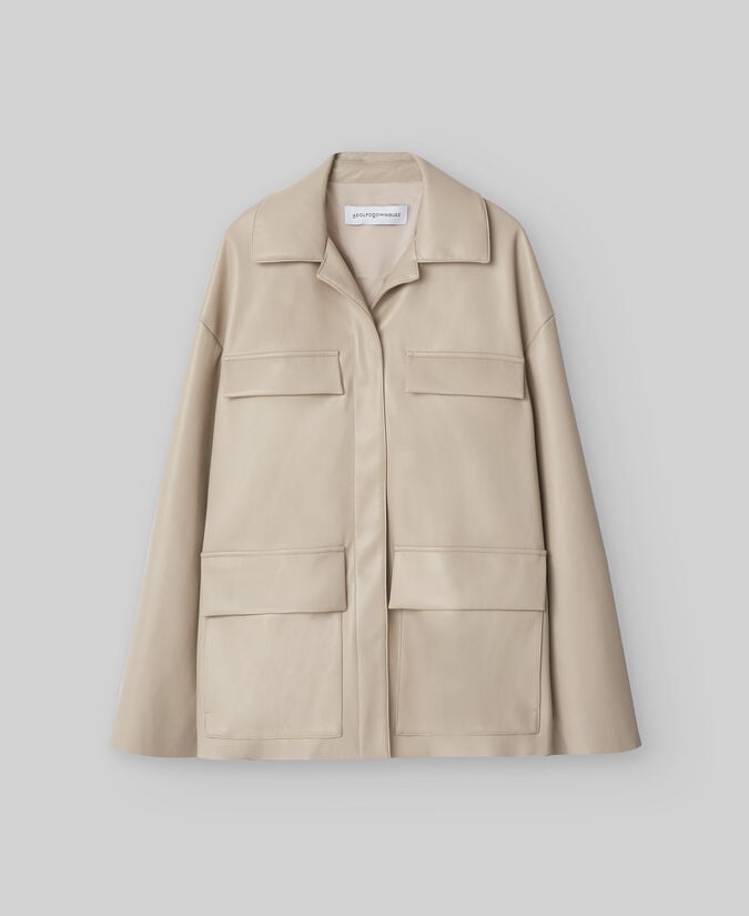 Adolfo Dominguez Sobrecamisa Oversize Piel No Piel Mujer