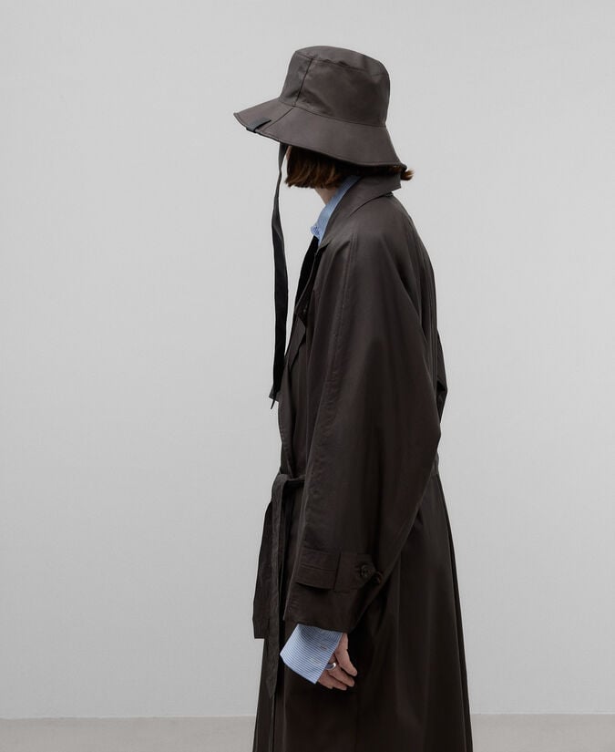 Adolfo Dominguez Sombrero Tejido Algodón Marrón Mujer