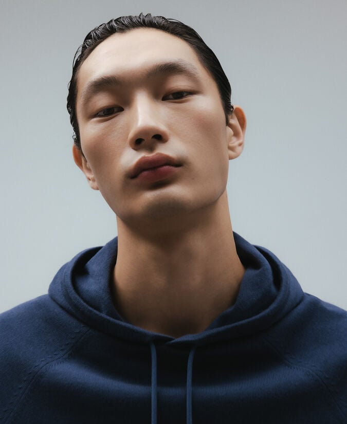 Adolfo dominguez Sudadera con capucha en punto hombre