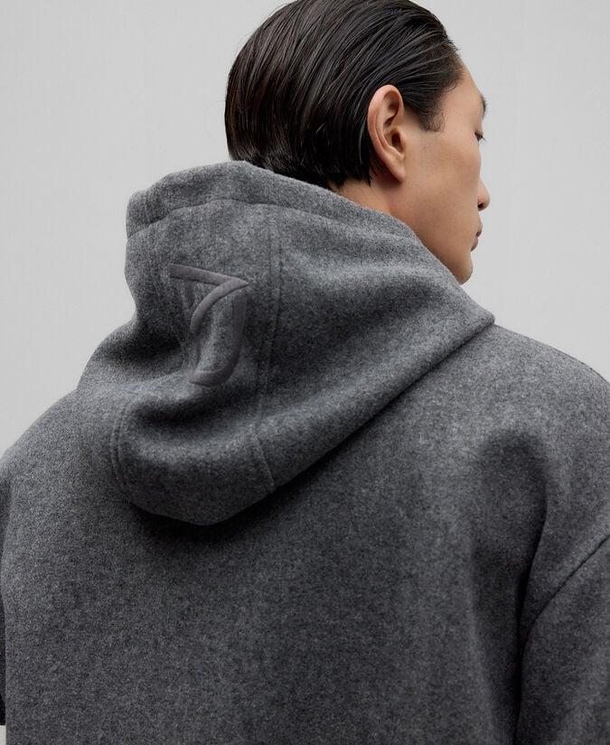 Adolfo Dominguez Sudadera Con Capucha Gris Melange Hombre