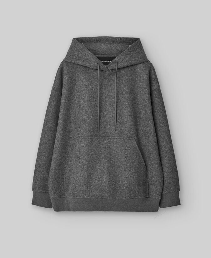 Adolfo Dominguez Sudadera Con Capucha Gris Melange Hombre