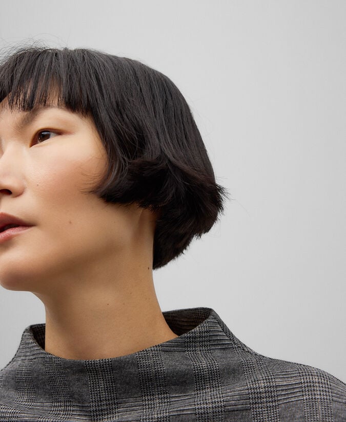 Adolfo Dominguez Top Drapeado Cuello Chimenea Mujer