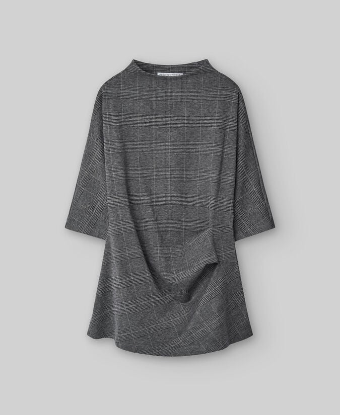 Adolfo Dominguez Top Drapeado Cuello Chimenea Mujer