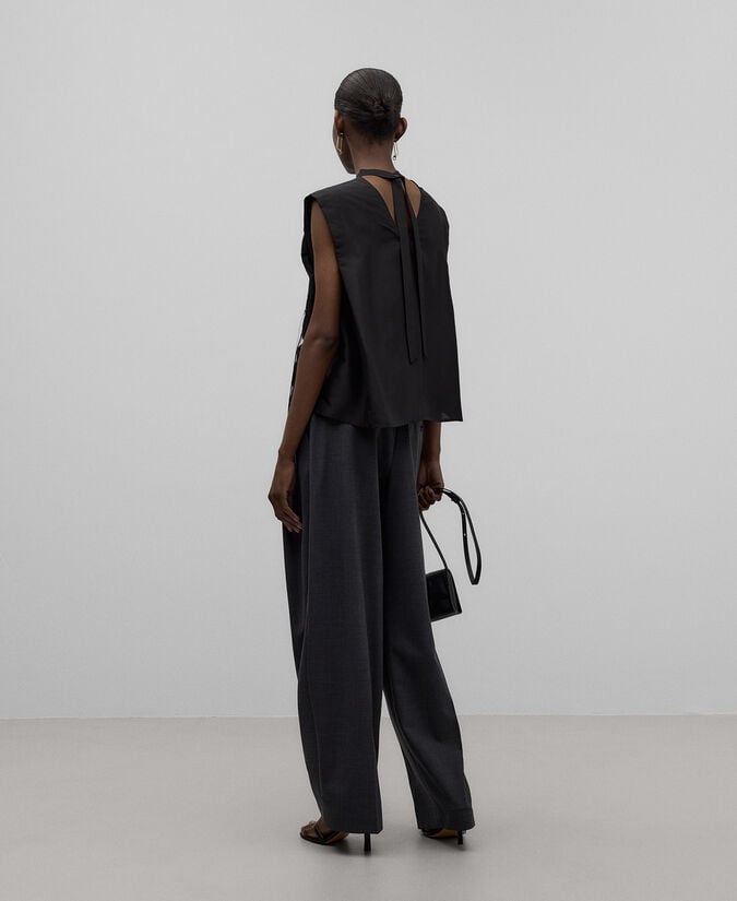 Adolfo Dominguez Top Seda Con Lazada En Espalda Mujer