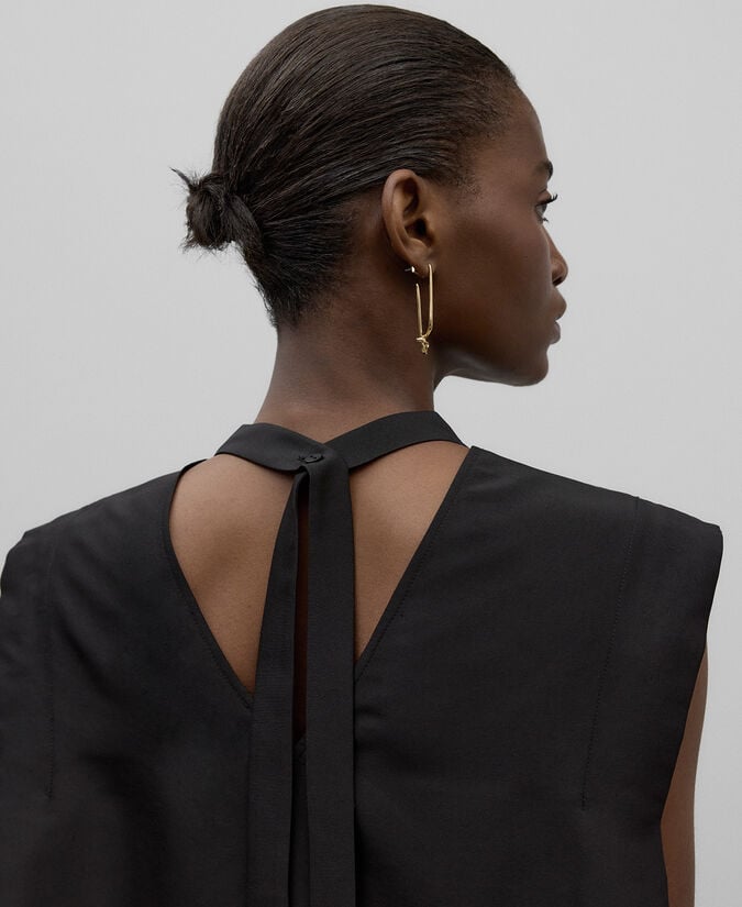 Adolfo Dominguez Top Seda Con Lazada En Espalda Mujer