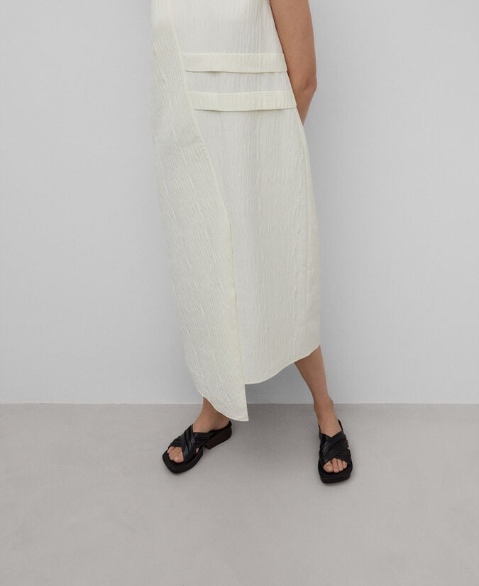 Adolfo Dominguez Vestido Bajo Asimétrico Crudo Mujer