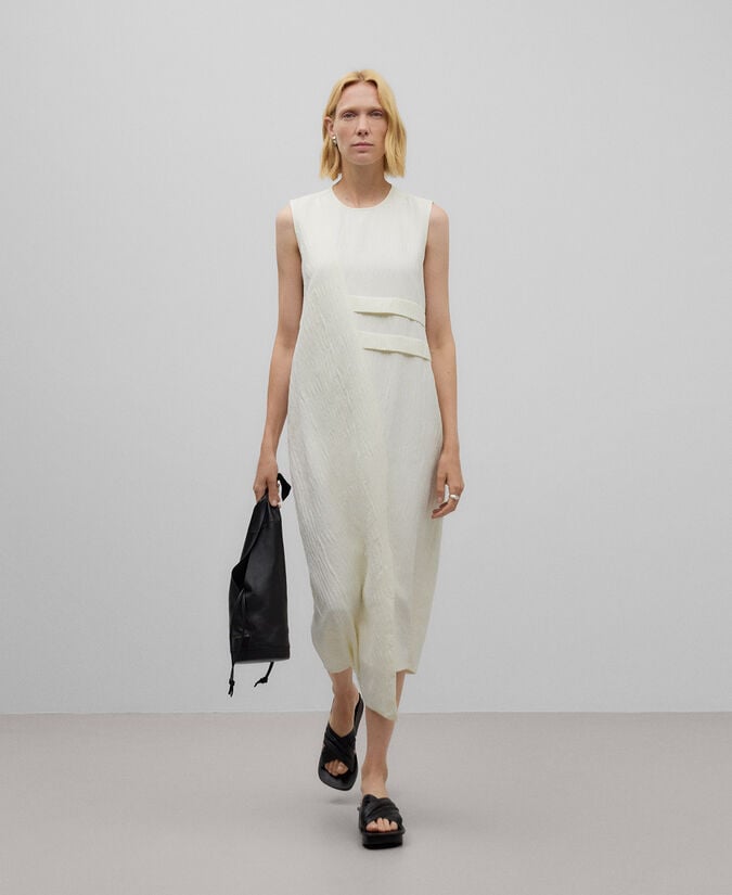 Adolfo dominguez Vestido bajo asimétrico crudo mujer