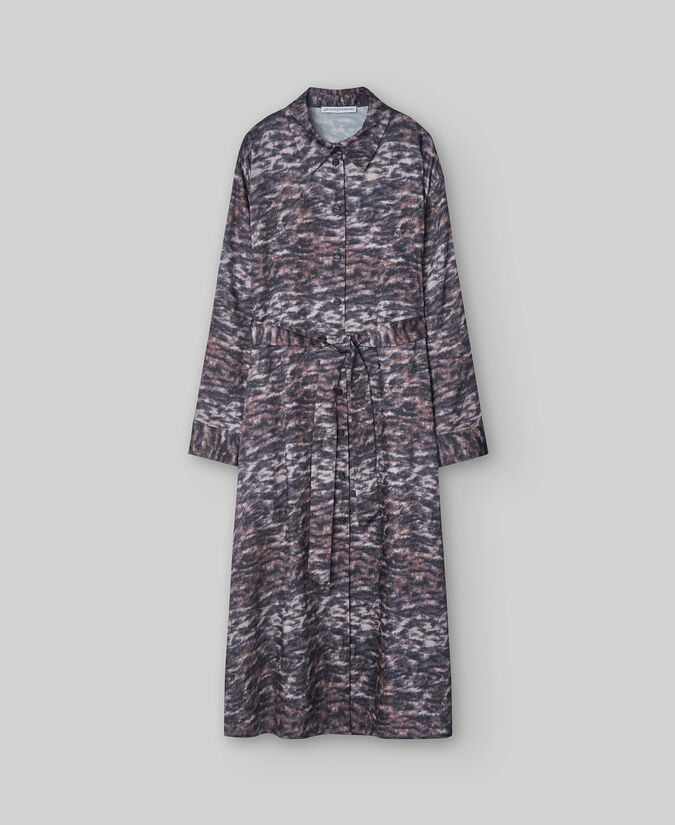 Adolfo Dominguez Vestido Camisero Estampado Animal Mujer