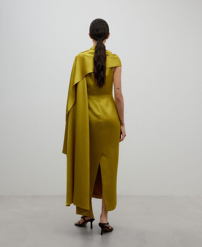 Adolfo Dominguez Vestido Doble Delantero Amarillo Mujer