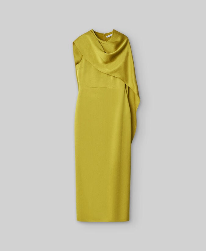 Adolfo Dominguez Vestido Doble Delantero Amarillo Mujer