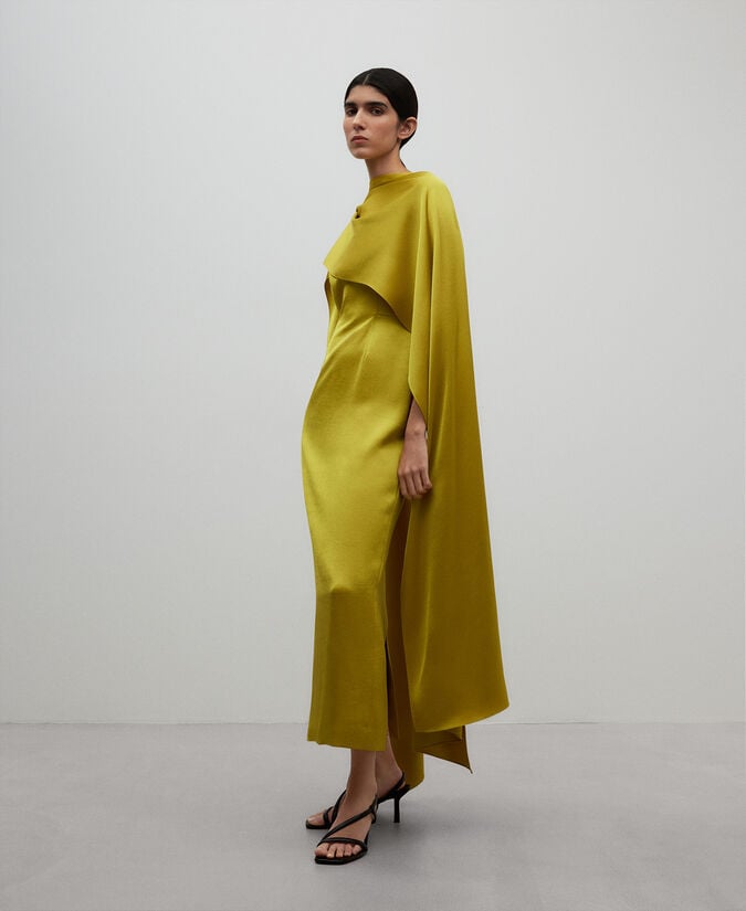 Adolfo dominguez Vestido doble delantero amarillo mujer