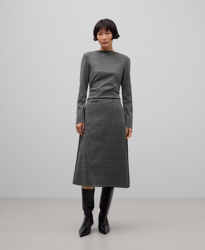 Adolfo dominguez Vestido estampado cintura drapeada mujer