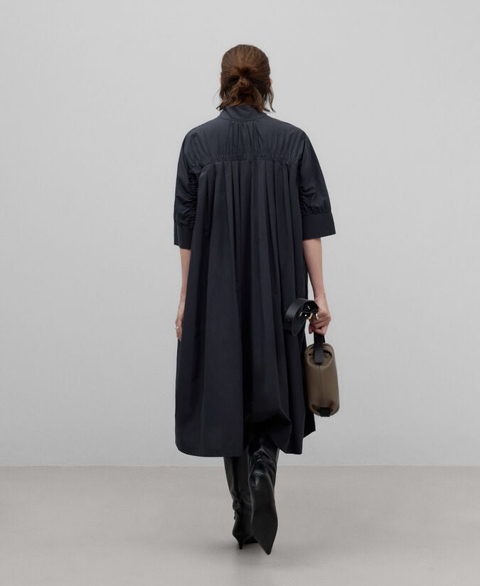 Adolfo Dominguez Vestido Midi Algodón Azul Oscuro Mujer