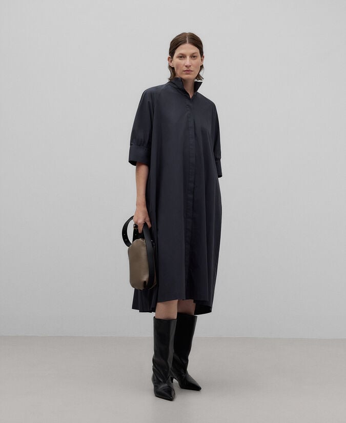 Adolfo dominguez Vestido midi algodón azul oscuro mujer