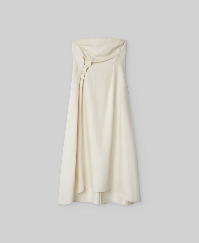 Adolfo Dominguez Vestido Tejido De Lino Crudo Mujer