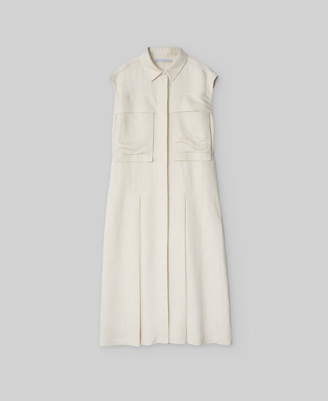 Adolfo Dominguez Vestido Tejido De Lino Natural Mujer