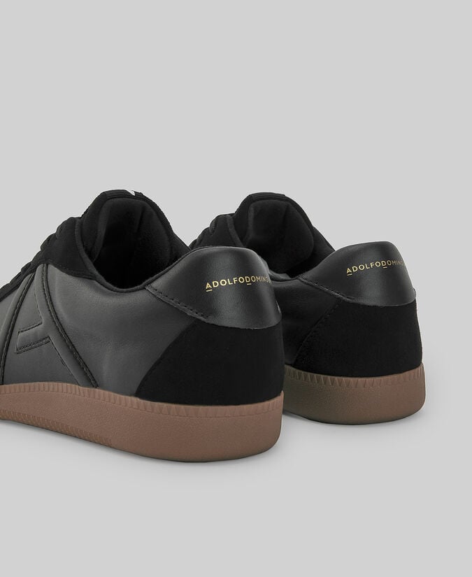 Adolfo Dominguez Zapatilla Ante Y Piel Maxi Logo Hombre