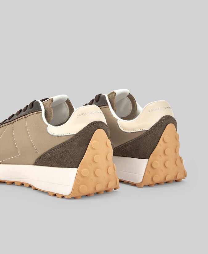 Adolfo Dominguez Zapatilla Nailon Y Ante Pespuntes Mujer