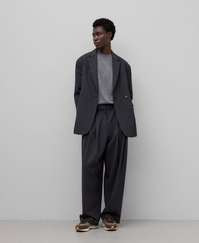 Adolfo Dominguez Zapatilla Nailon Y Ante Pespuntes Mujer