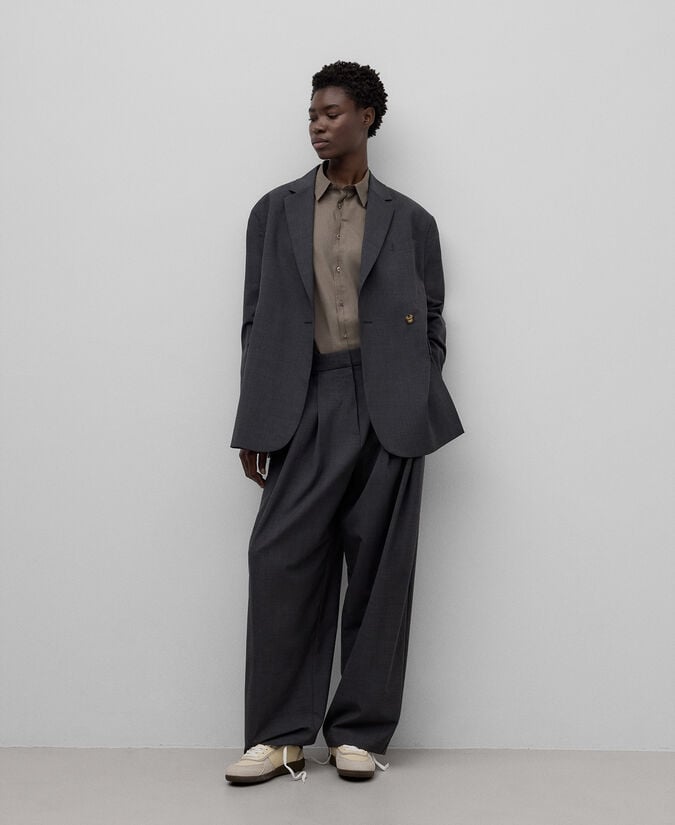 Adolfo Dominguez Zapatilla Piel Y Ante Maxi Logo Mujer