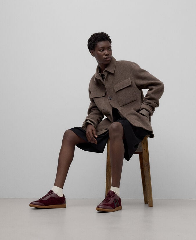 Adolfo Dominguez Zapatilla Piel Y Ante Maxi Logo Mujer