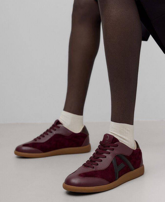 Adolfo Dominguez Zapatilla Piel Y Ante Maxi Logo Mujer