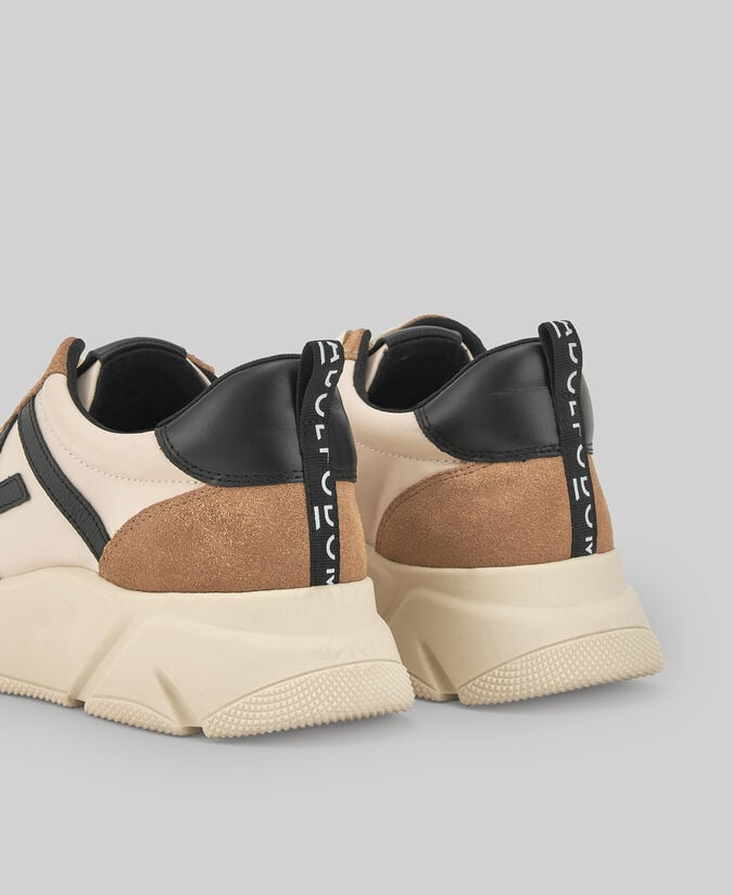 Adolfo Dominguez Zapatilla Piel Y Nailon Maxi Logo Mujer