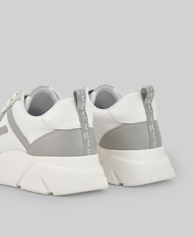 Adolfo Dominguez Zapatilla Piel Y Nailon Maxi Logo Mujer