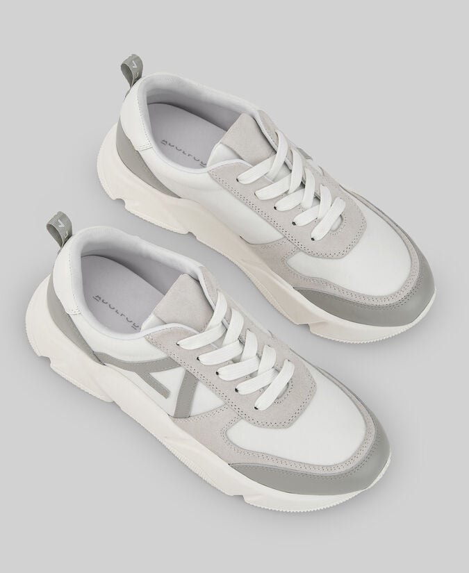 Adolfo dominguez Zapatilla piel y nailon maxi logo mujer