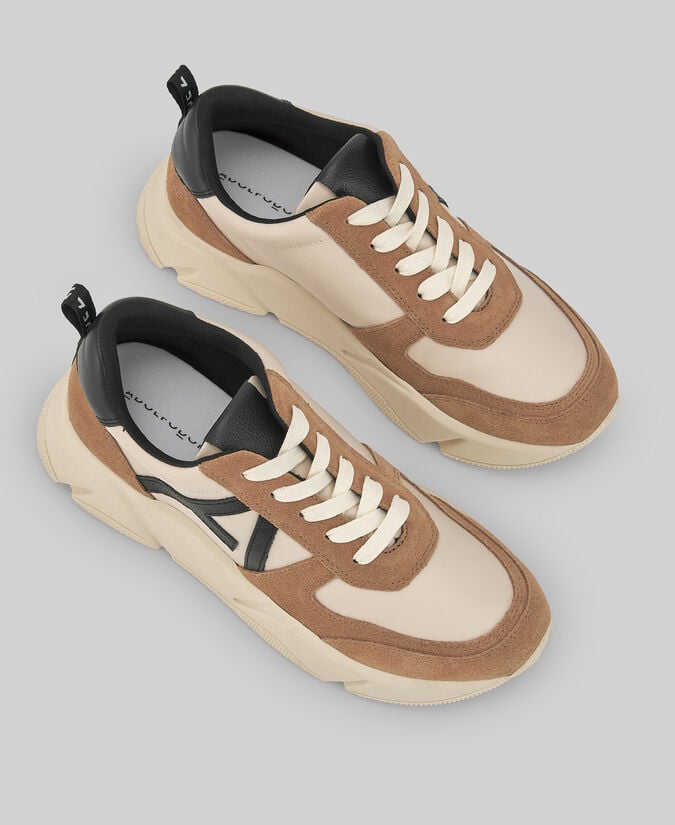 Adolfo dominguez Zapatilla piel y nailon maxi logo mujer