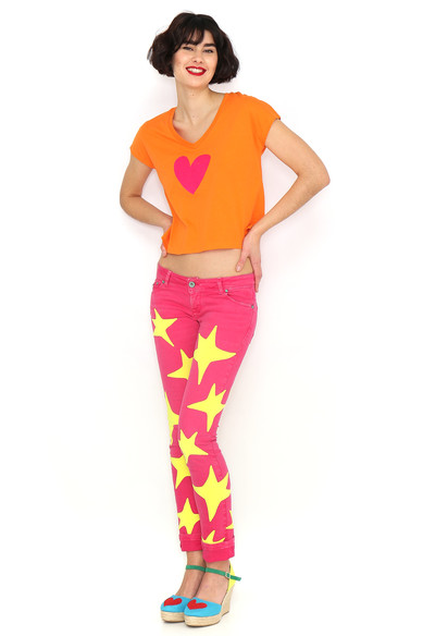 Agatha Ruiz De La Prada CAMISETA CORAZON FUCSIA
