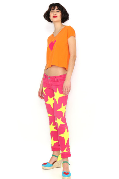 Agatha Ruiz De La Prada CAMISETA CORAZON FUCSIA