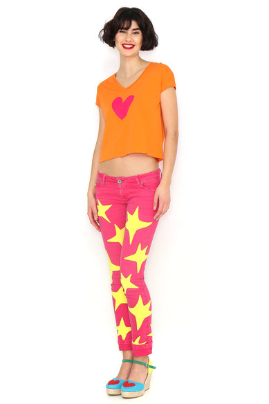 Agatha ruiz de la prada CAMISETA CORAZON FUCSIA