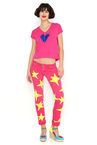 Agatha Ruiz De La Prada CAMISETA CORAZON FUCSIA