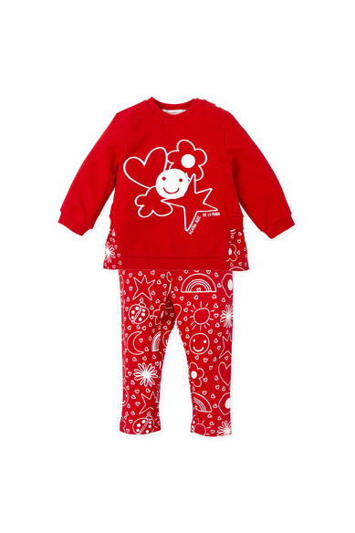 Agatha Ruiz De La Prada CONJTO ROJO ICONOS BLANCO