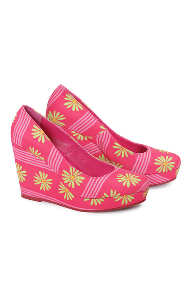 Agatha Ruiz De La Prada CUÑA FUCSIA MARGARITAS