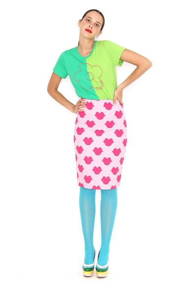 Agatha ruiz de la prada FALDA LAPIZ ROSA BESOS