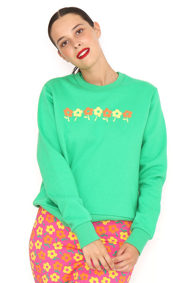 Agatha Ruiz De La Prada SUDADERA VERDE FLORES