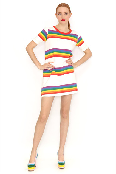 Agatha Ruiz De La Prada VESTIDO BLANCO RAYAS