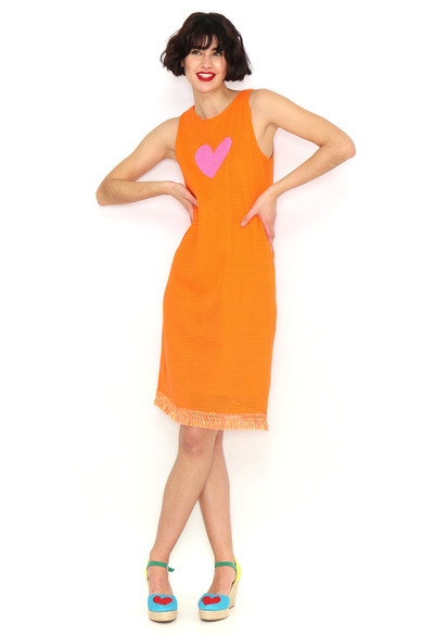 Agatha ruiz de la prada VESTIDO NARANJA FLECOS