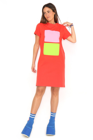 Agatha ruiz de la prada VESTIDO ROJO 2 CUADROS
