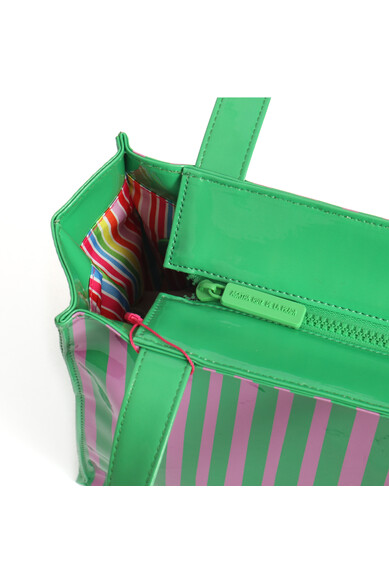 Agatha Ruiz De La Prada BOLSA RAYAS VERDE/FUCSIA PEQUEÑA