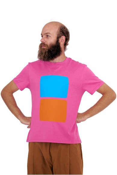 Agatha ruiz de la prada CAMISETA 2 CUADROS NARANJA Y AZUL