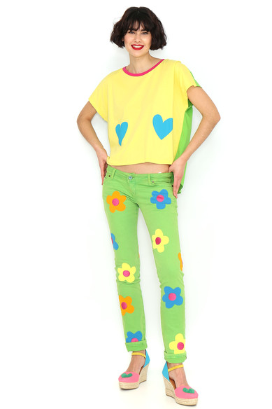 Agatha Ruiz De La Prada CAMISETA AMARILLA CORAZONES